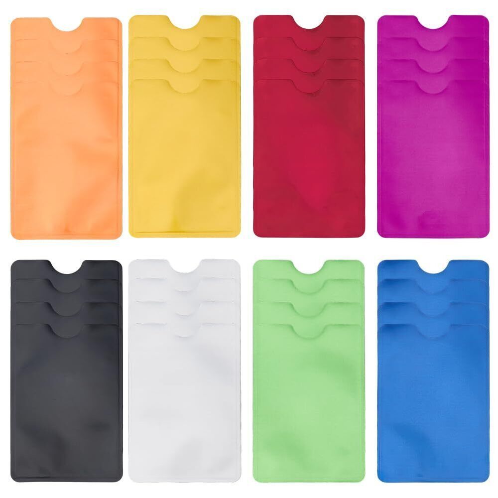 5240 32Pcs 8 Colors RFID Blocking Sleeves Credit Card Holder Protector